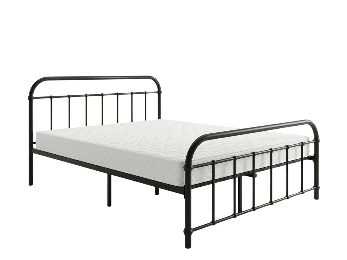 Darcy Metal Bed Frame Black & Bon21 Mattress - Queen