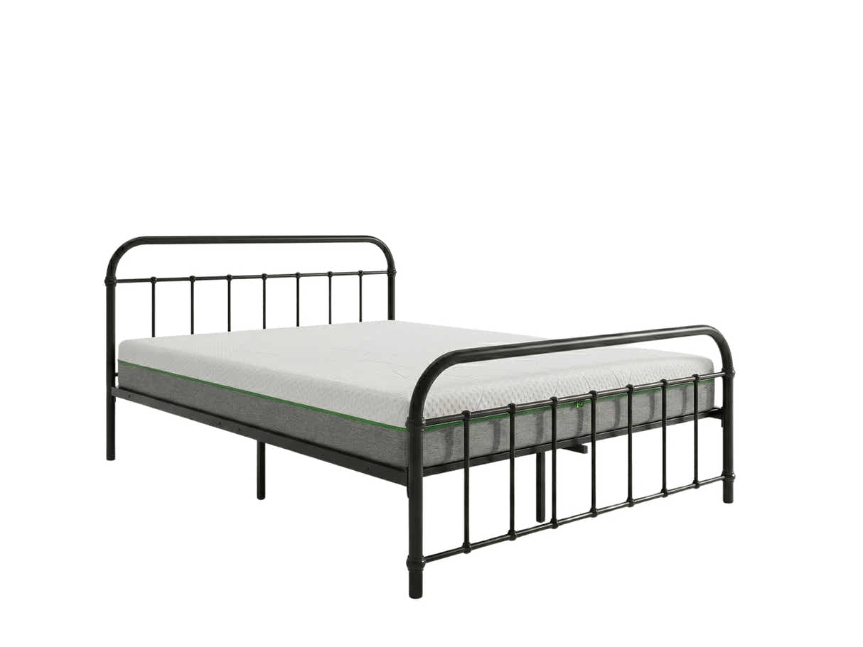 Darcy Metal Bed Frame Black & 3 Way Mattress - Queen