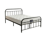 Darcy Metal Bed Frame Black & PIL20 Mattress with Pillows - Queen