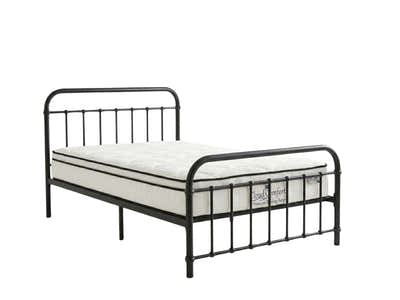 Darcy Metal Bed Frame Black & Boucle22 Mattress - Single