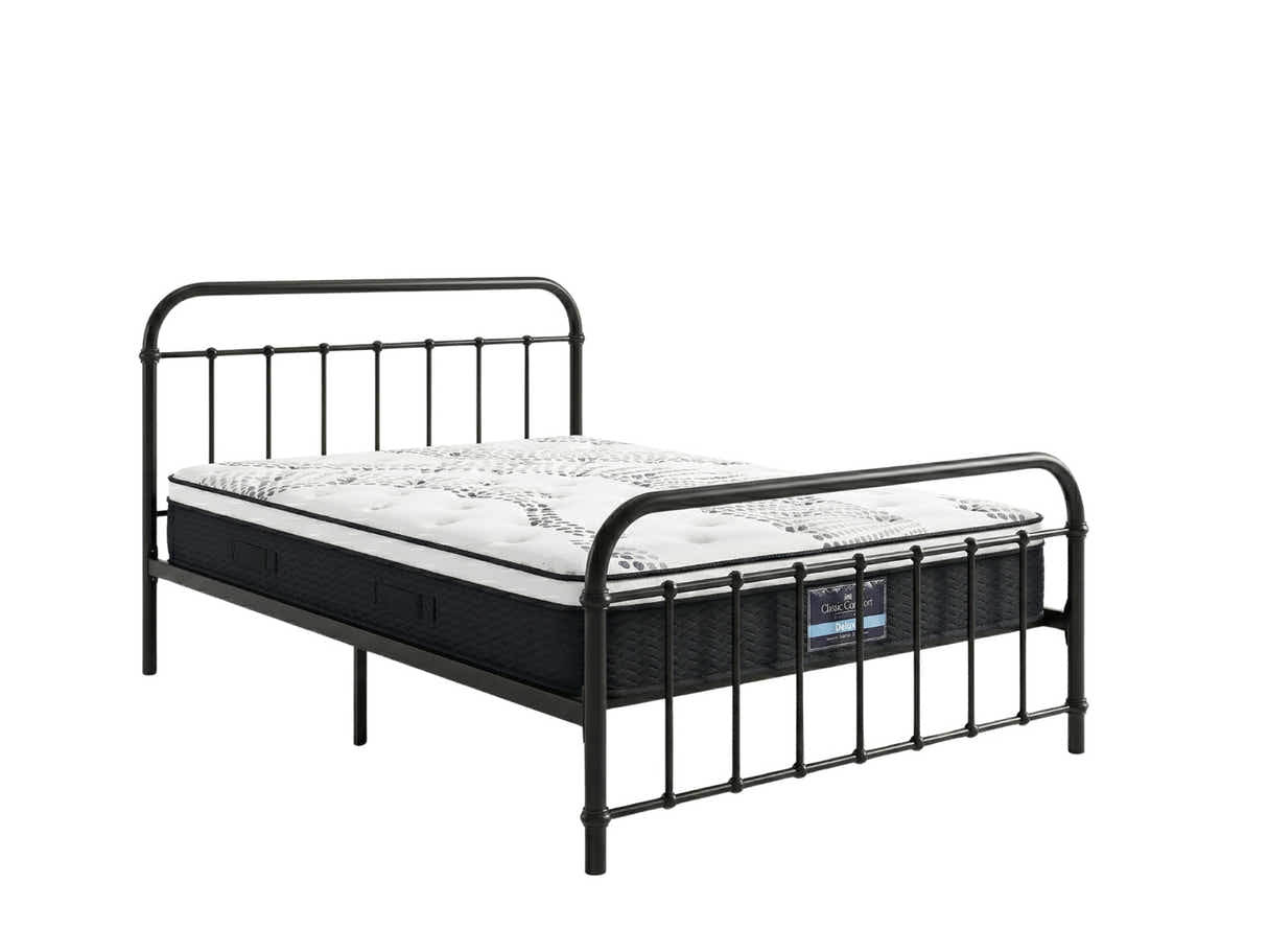 Darcy Metal Bed Frame Black & J32 Mattress - Single