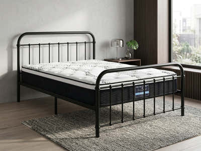 Darcy Metal Bed Frame Black & J32 Mattress - Single