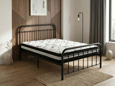 Darcy Metal Bed Frame Black & L30 Mattress - Single