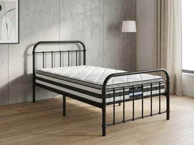 Darcy Metal Bed Frame Black & Bon21 Mattress - Single