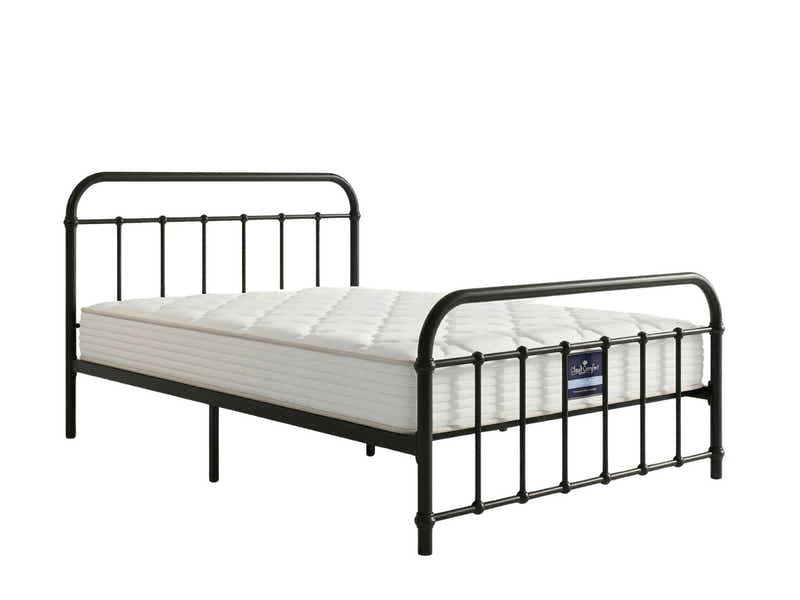 Darcy Metal Bed Frame Black & PIL20 Mattress with Pillow - Single