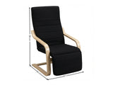 Bentwood Armchair with Footrest - Black