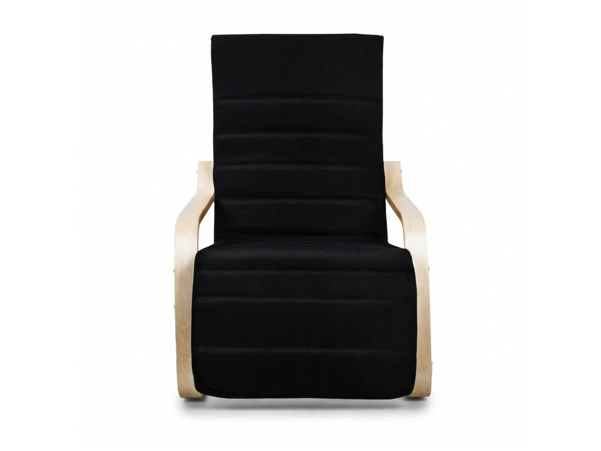 Bentwood Armchair with Footrest - Black
