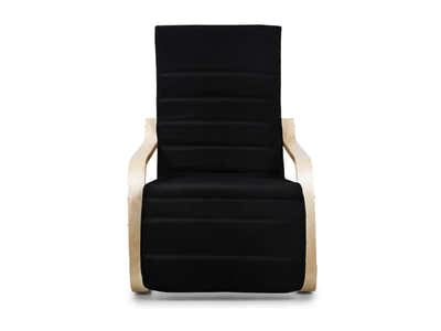 Bentwood Armchair with Footrest - Black