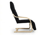 Bentwood Armchair with Footrest - Black