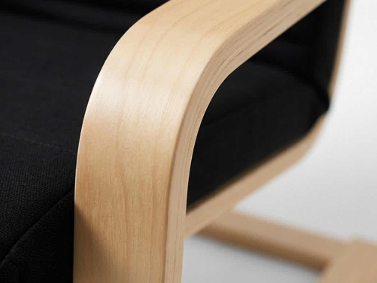 Bentwood Armchair with Footrest - Black