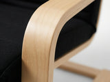 Bentwood Armchair with Footrest - Black