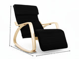 Bentwood Rocking Armchair with Footrest - Black