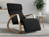 Bentwood Rocking Armchair with Footrest - Black