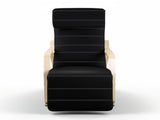 Bentwood Rocking Armchair with Footrest - Black
