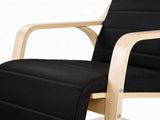 Bentwood Rocking Armchair with Footrest - Black