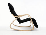 Bentwood Rocking Armchair with Footrest - Black