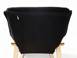 Bentwood Rocking Armchair with Footrest - Black
