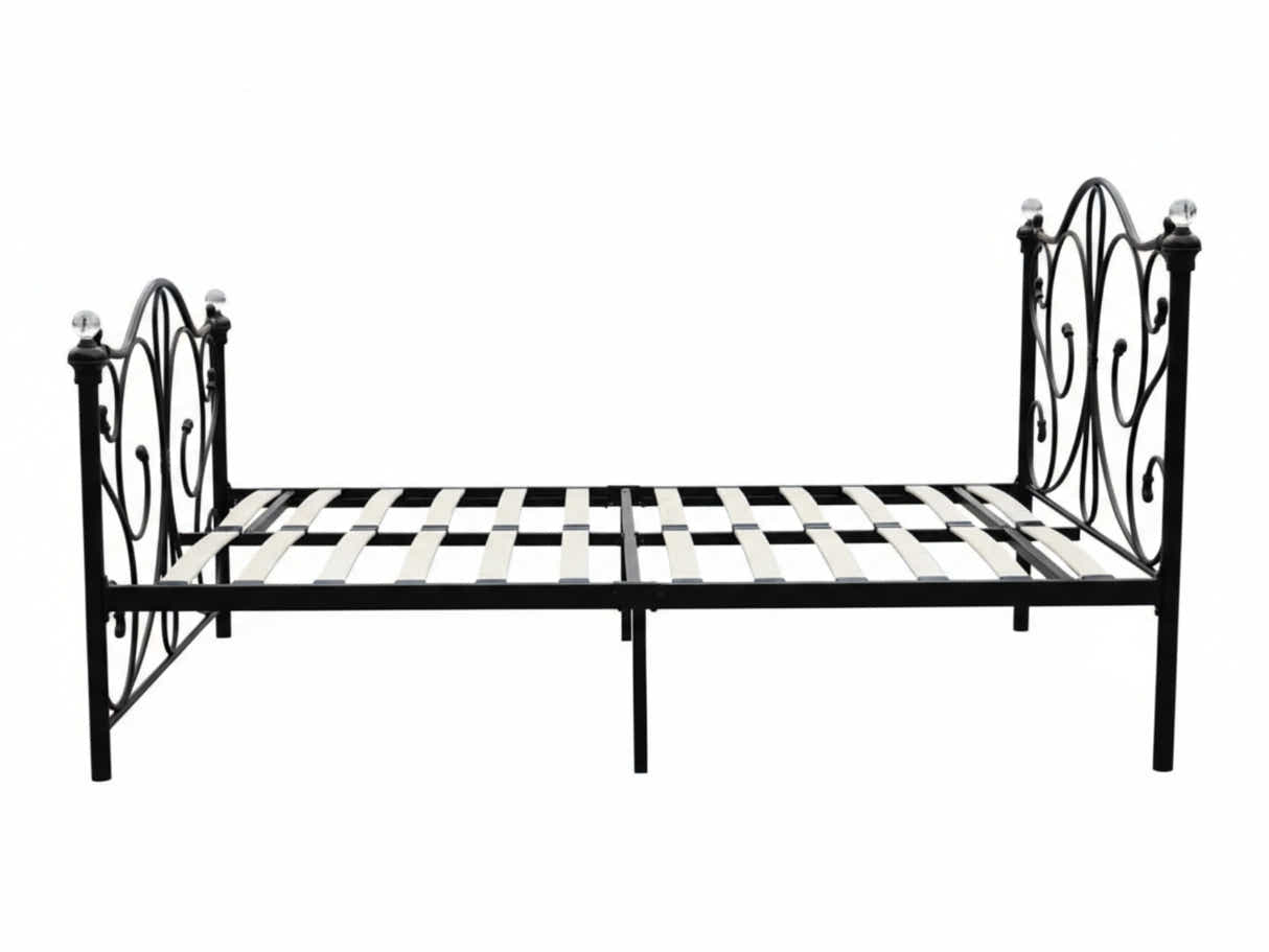 Elizabeth Bed Frame Black & Euro Top Mattress J32 - Double