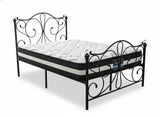 Elizabeth Bed Frame Black & Euro Top Mattress L30 - Double
