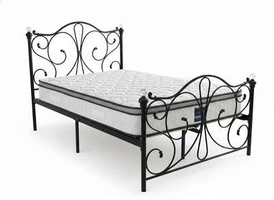 Elizabeth Bed Frame Black & Euro Top Memory Foam Mattress GEL30 - Double