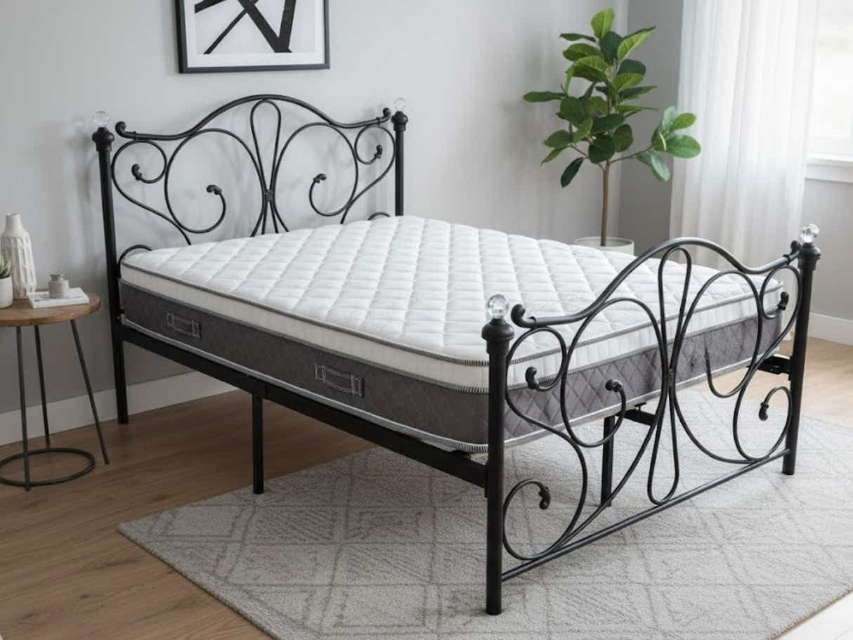Elizabeth Bed Frame Black & MEM23 Mattress - Double