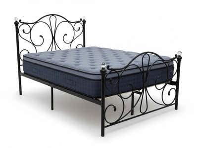 Elizabeth Bed Frame Black & Euro Top Mattress B34 - Double