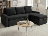 Salem Pull Out Sofa Bed with Storage - Black
