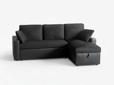 Salem Pull Out Sofa Bed with Storage - Black