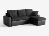 Salem Pull Out Sofa Bed with Storage - Black