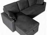 Salem Pull Out Sofa Bed with Storage - Black
