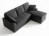 Salem Pull Out Sofa Bed with Storage - Black