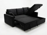 Salem Pull Out Sofa Bed with Storage - Black