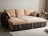 Salem Pull Out Sofa Bed with Storage - Brown
