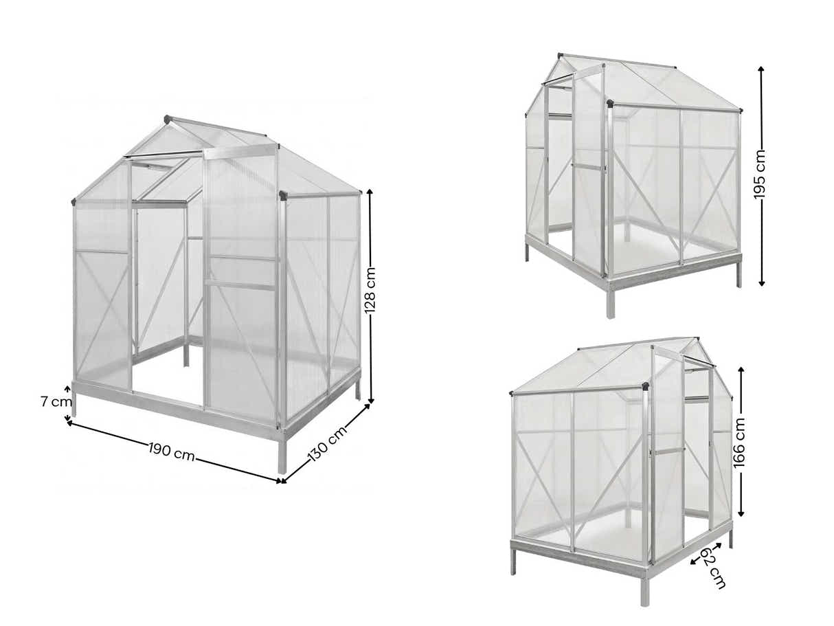 Polycarbonate Greenhouse with Base 4ft x 6ft