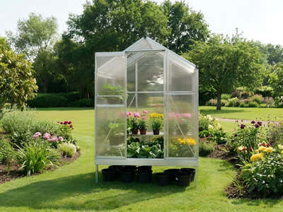 Polycarbonate Greenhouse with Base 4ft x 6ft