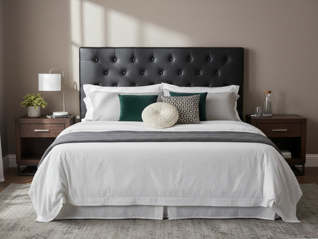Raisa PU Headboard Black - Queen