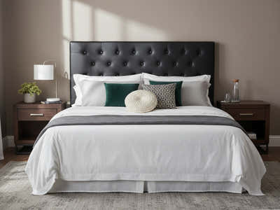 Raisa PU Headboard Black - Queen