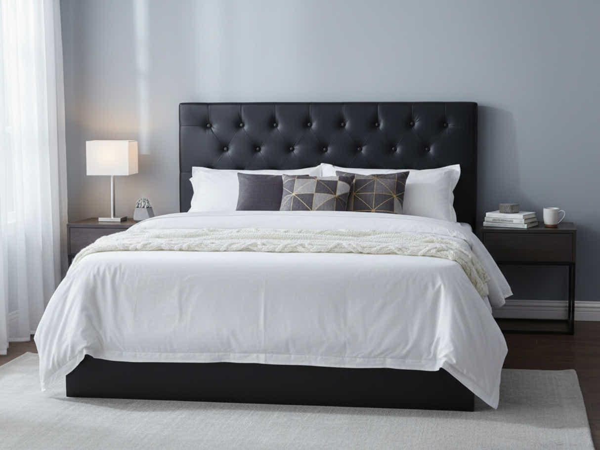 Raisa PU Headboard Black - Queen