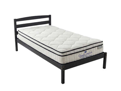 Wayford Bed Frame Black & Boucle22 Mattress - Single