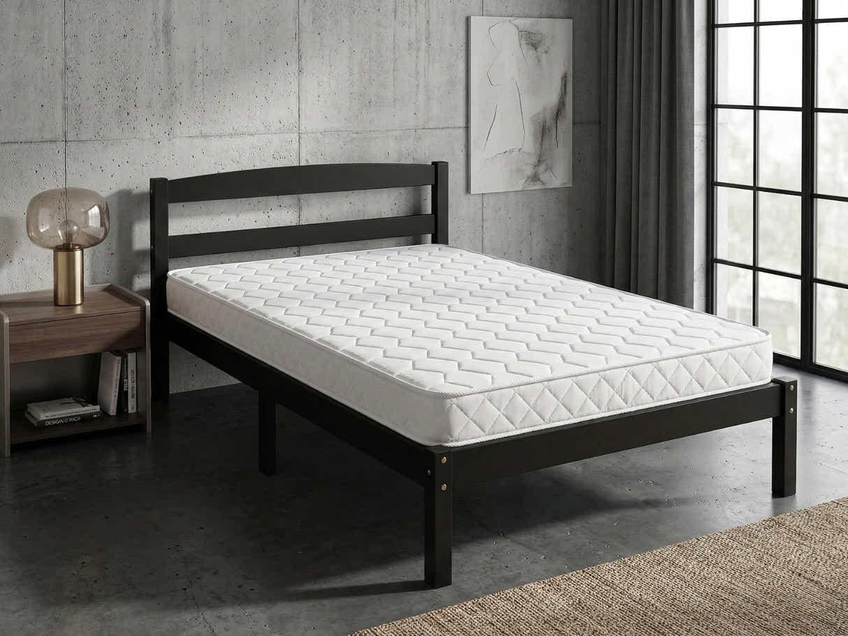 Wayford Bed Frame Black & Bon10 Mattress - Single