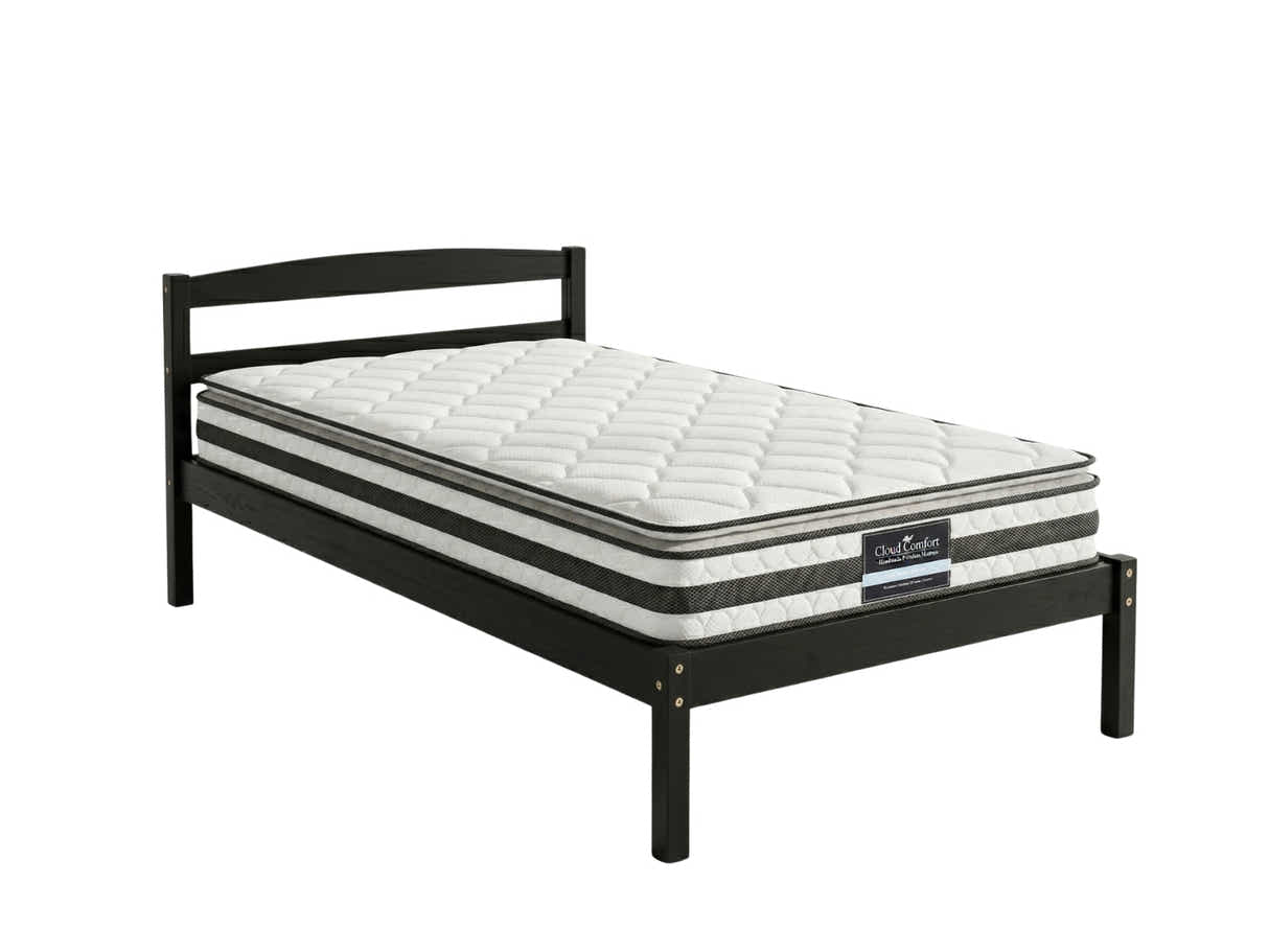 Wayford Bed Frame Black & Bon21 Mattress - Single