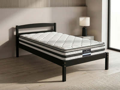 Wayford Bed Frame Black & Bon21 Mattress - Single