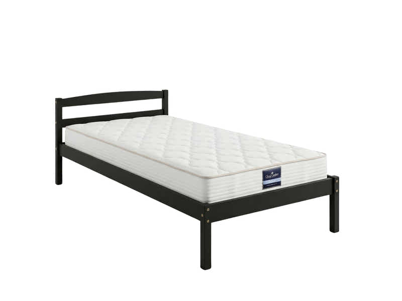 Wayford Bed Frame Black & PIL20 Mattress with Pillow - Single