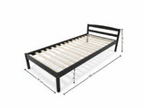 Wayford Bed Frame Black & PIL20 Mattress with Pillow - Single