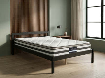 Wayford Bed Frame Black & Bon21 Mattress - King Single