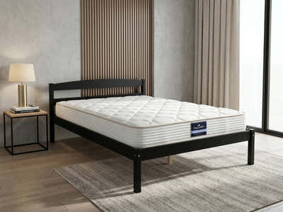 Wayford Bed Frame Black & PIL20 Mattress with Pillow - King Single