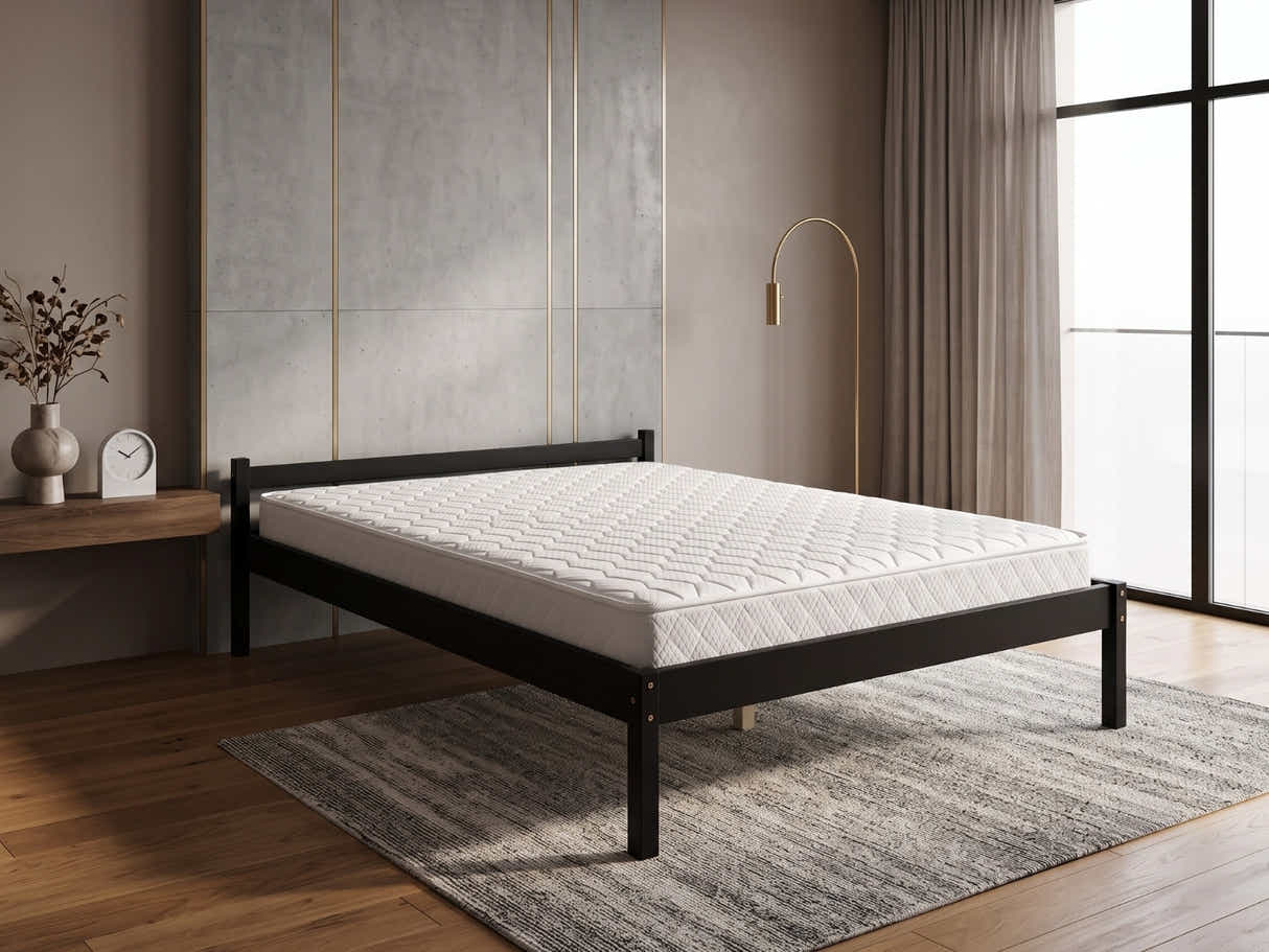 Wayford Bed Frame Black & Bon15 Mattress - Double
