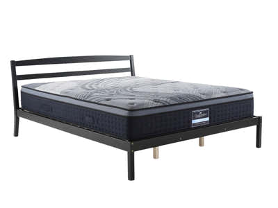 Wayford Bed Frame Black - & Euro Top Mattress B34 - Queen