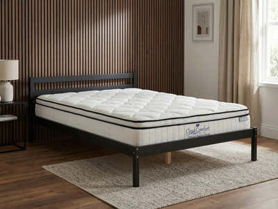Wayford Bed Frame Black & Boucle22 Mattress - King