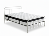 Darcy Metal Bed Frame White & Euro Top Mattress G31 - Queen